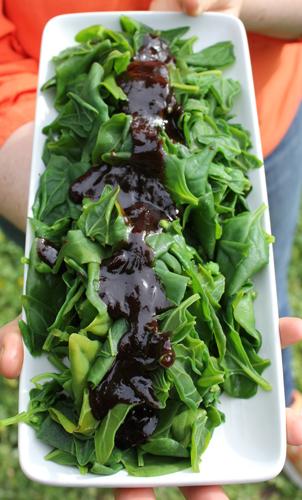 Warrigal greens with oyster sauce